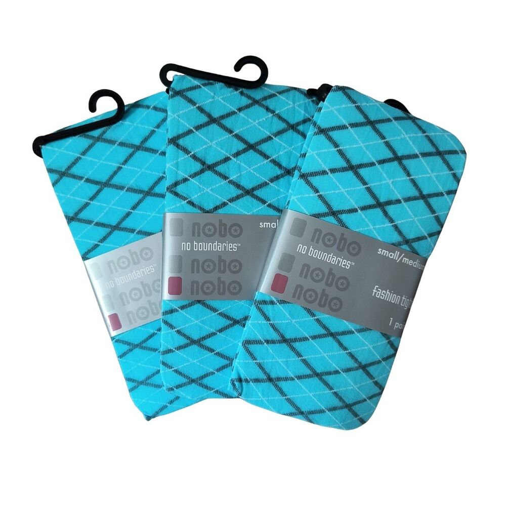 No Boundaries Fashion Tights Small/Medium Blue Argyle Diamond Set of 3 NWT